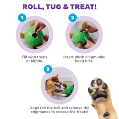 Outward Hound Snuffle N' Treat Ball Level 2 green dog playing indoors