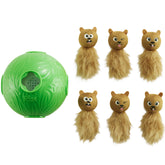 Outward Hound Snuffle N' Treat Ball Level 2 green front view promotes mental stimulation during play