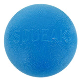 Outward Hound Squeak Ball blue close-up shows durability and bounce for fetch
