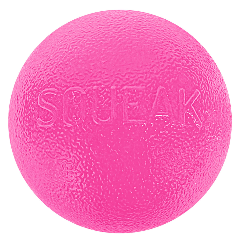 Outward Hound Squeak Ball Pink—durable, high-bounce fetch toy for dogs.