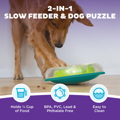Outward Hound Wobble Bowl inner-maze design encourages paw and nose exploration.