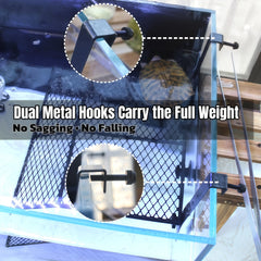 Ovimyne turtle basking platform dual-hooks close-up emphasizes weight support