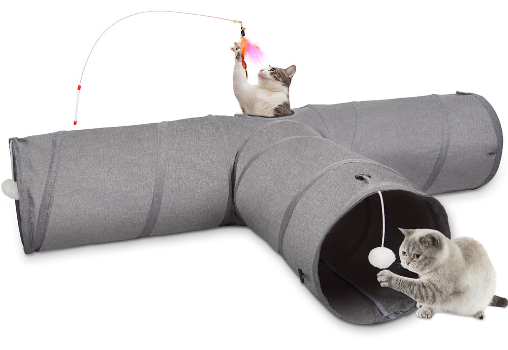 Ownpets cat tunnel 12-inch diameter for easy passage and spacious play.