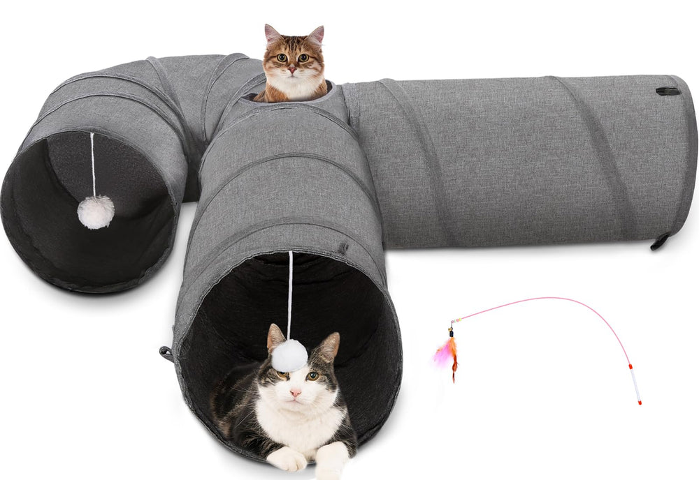 Ownpets cat tunnel with 12-inch diameter for large cats and multi-pet homes