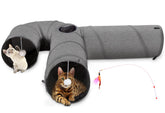 Ownpets cat tunnel 3-way extended curve for spacious indoor play