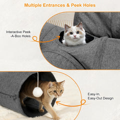 Ownpets cat tunnel plush ball for interactive fun during indoor sessions