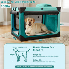 Ownpets collapsible dog crate 4-door design demonstrates versatile space for home or car