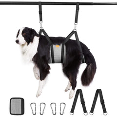 Ownpets grooming hammock showing breathable outer fabric for comfortable grooming