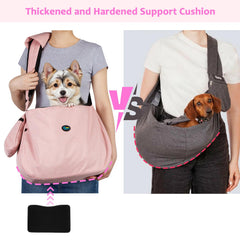 Ownpets pink sling carrier with adjustable strap for a personalized fit