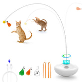 Oxawo interactive cat toys showing spin butterfly game for indoor play.
