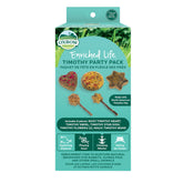 Oxbow Enriched Life Timothy Party Pack round chew toy supports natural chewing and engagement.
