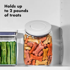 OXO Good Grips Pet POP container angled-access design allows quick, fumble-free access.