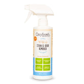 Oxyfresh Pet Stain & Odor Remover bottle showing the product and label benefits