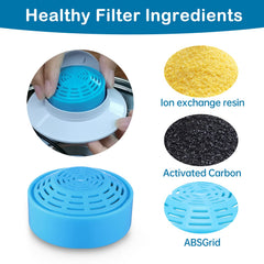 OYES filter materials include cotton, activated carbon, and ion exchange resin.