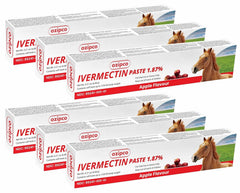 OZIPCO ivermectin apple flavor tube for horses, simple dosing.