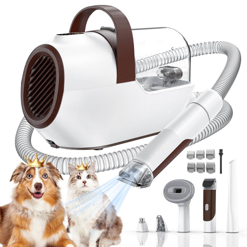 Ozumek dog grooming vacuum camel front view with compact all-in-one design