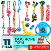 Pacific Pups Products dog rope toy for tug-of-war sessions.