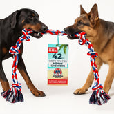 Pacific Pups giant 42inch red rope toy for powerful tug play.