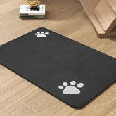PADOOR pet feeding mat absorbs spills, keeping floors clean and paws dry.