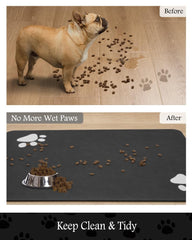 PADOOR anti-slip pet feeding mat stays in place during enthusiastic meals.