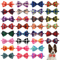Pai Sence plaid dog bow tie on a small neck for daily wear
