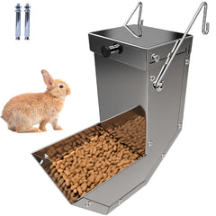 Paiaojia rabbit feeder with lid protects feed from dust and debris