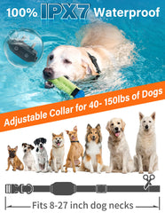 PaiPaitek adjustable nylon collar fits 40-151 lb dogs for everyday wear.