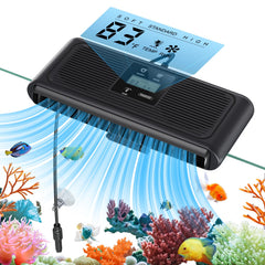 PAIZOO aquarium chiller fan front view showing compact 8.5-inch design for space-efficient placement