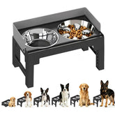 PAKEWAY elevated dog bowls setup, ergonomic feeding station for comfortable meals.