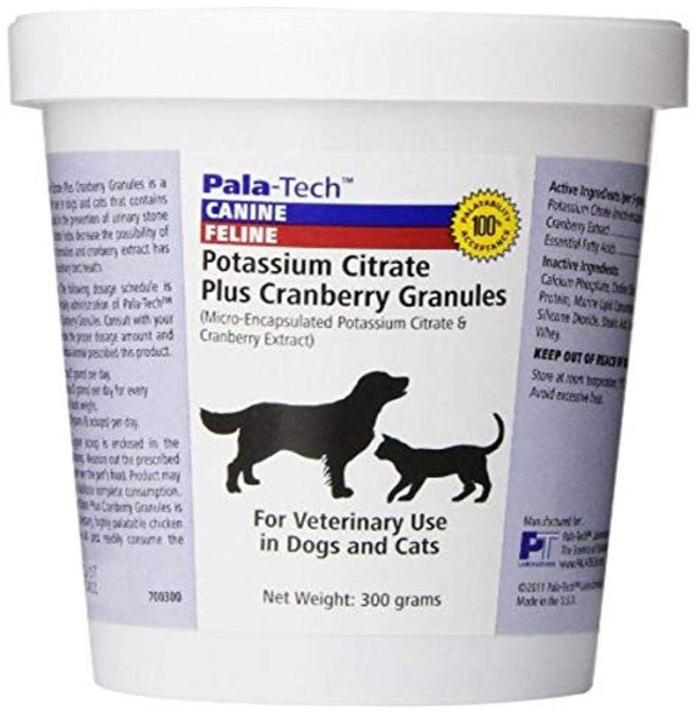 Pala-Tech packaging of potassium citrate cranberry granules for easy urinary health support.