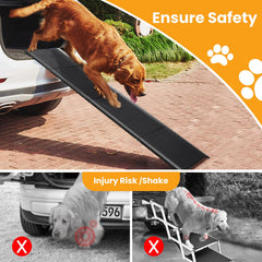PALATALA dog ramp anti-slip surface prevents slips indoors and outdoors.