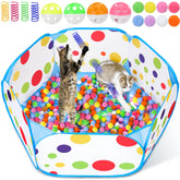 Palksky ball pit assembled for safe indoor cat play.
