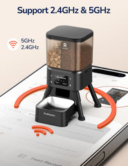 PalNests dual chamber feeder app control display illustrating WiFi scheduling convenience.