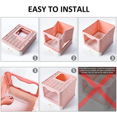 Panghuhu88 drawer-clean design litter box with pull-out tray for fast cleaning
