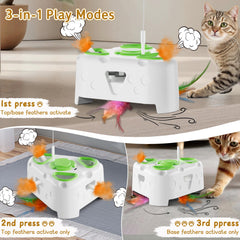 PANRIO 3-in-1 cat toy flying bird wand encourages indoor exercise.