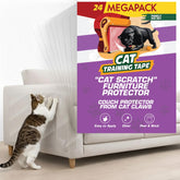Panther Armor 24-pack XL sheets protecting sofa fabric from cat scratches.