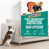 Panther Armor 8-pack scratch protector sheet on fabric furniture deters scratching.