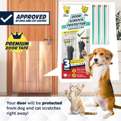 Panther Armor dog scratch guard installed on door frame, creating a smooth surface.