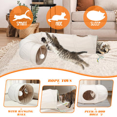 PAOPO cat tunnel peephole invites peek-a-boo fun
