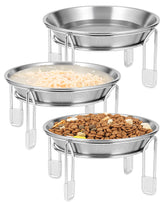 PapiCola elevated cat bowl set improves mealtime posture.