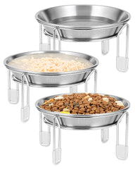 PapiCola elevated cat bowl set improves mealtime posture.