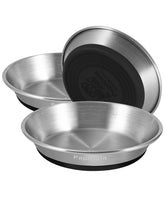 PapiCola 3-piece stainless steel cat bowls set, stable for daily meals.