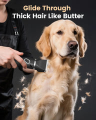 PAPMINI dog clippers glide through thick coats with 7000 RPM motor.