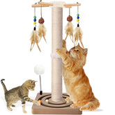PAROTO Tall Cat Scratching Post with 33-inch height for extended feline stretching.
