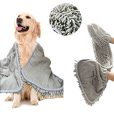 Patas Lague absorbent dog towel 35x15 soaking up water after baths.