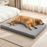 Patas Lague orthopedic dog bed 36x24 with supportive egg crate foam for joint comfort.