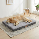 Patas Lague orthopedic XL dog bed with egg crate foam for joint comfort.