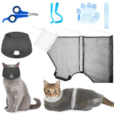 Patelai cat bathing bag set front view shows a calm bath time solution