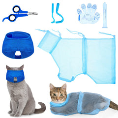 Patelai cat bathing bag in action for calm, mess-free washing