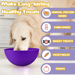 Patelai bone-design lick bowl blue supports enrichment during meals.